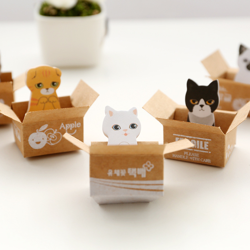 สินค้าใหม่ Small Mini Kid Pet Sticky Note Pad ที่กำหนดเองรูป 3d น่ารักคาร์บอน Notepad Sticky คอนเทนเนอร์ Notepad